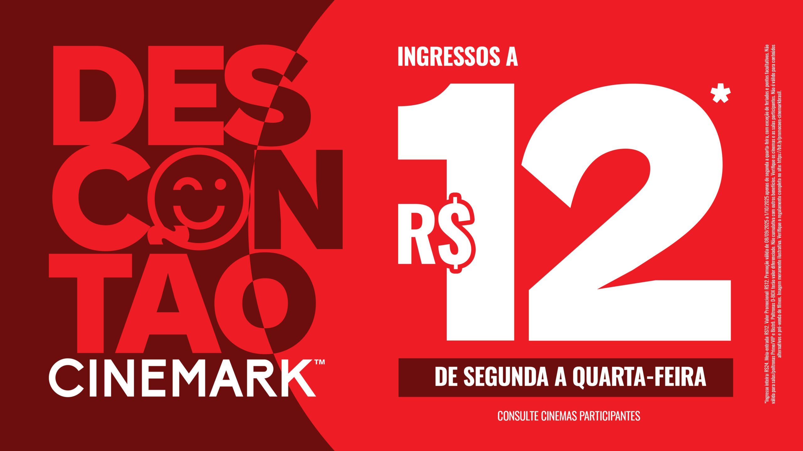 Cinemark terá ingressos a R$12 em setembro na Grande São Paulo